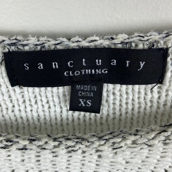 Revolve Sanctuary Grey White Stripe Baseball Top Long Sleeve Sweater Size XS - Picture 4 of 10